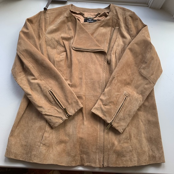 Dennis Basso Suede Tan Jacket size 1X - Picture 4 of 17